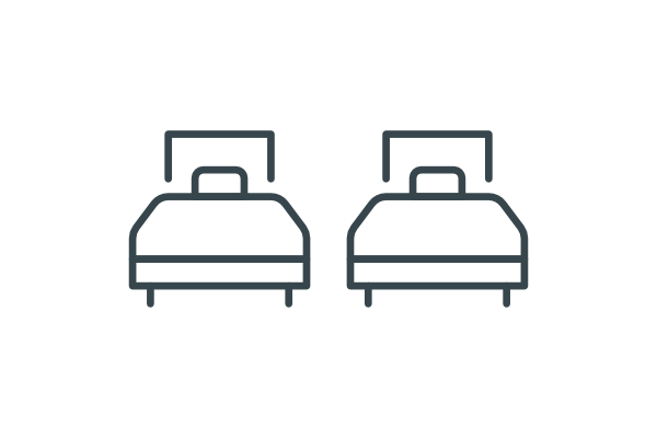2 twin beds